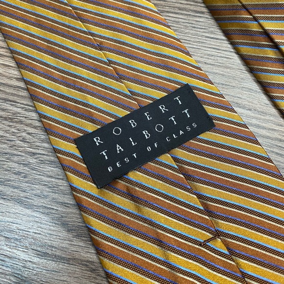 Robert Talbott Best of Class Gold Stripe Tie - Picture 3 of 4